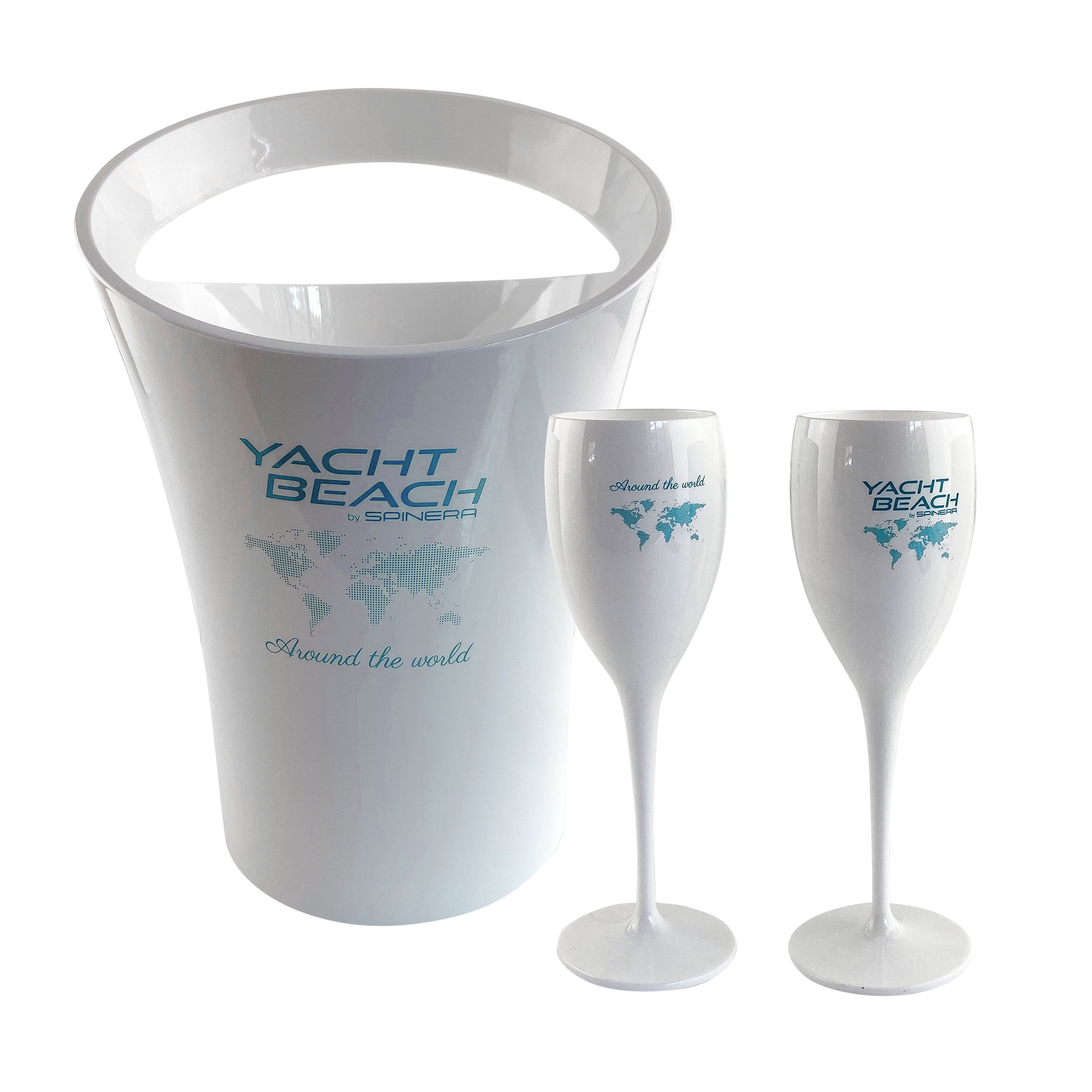 Pool Party Combo - 8 Sektgläser mit Sektkühler
